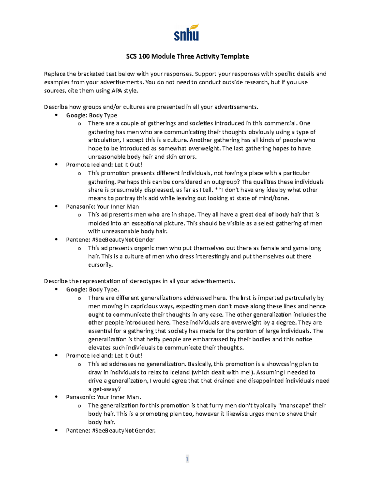 SCS 100 Module Three Activity Template SR SCS 100 Module Three