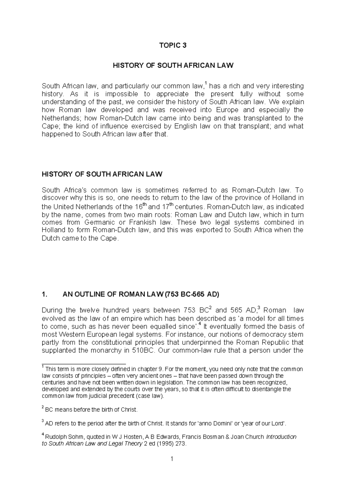 Topic+13+History+of+the+law+ Roman+Law+2018 - TOPIC 3 HISTORY OF SOUTH ...