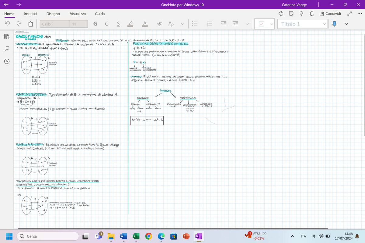 classificazione delle funzioni - OneNote per Windows 10 Caterina Vagge ...