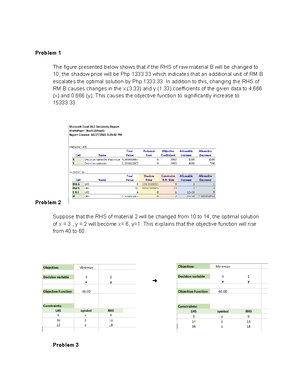Management Science PowerPoint Assignment - Using graphical sensitivity ...