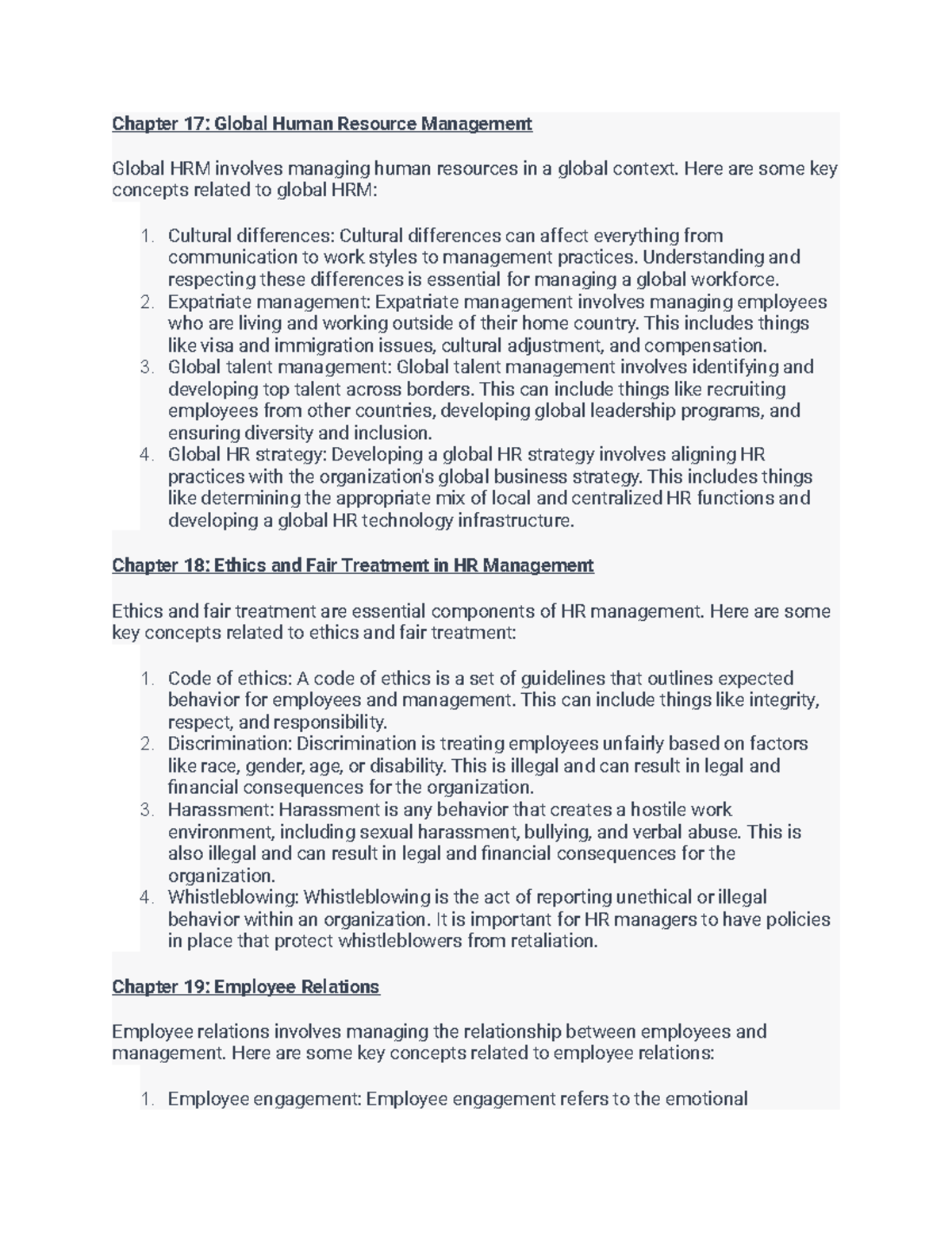 Human Resource Management - Chapter 17: Global Human Resource ...