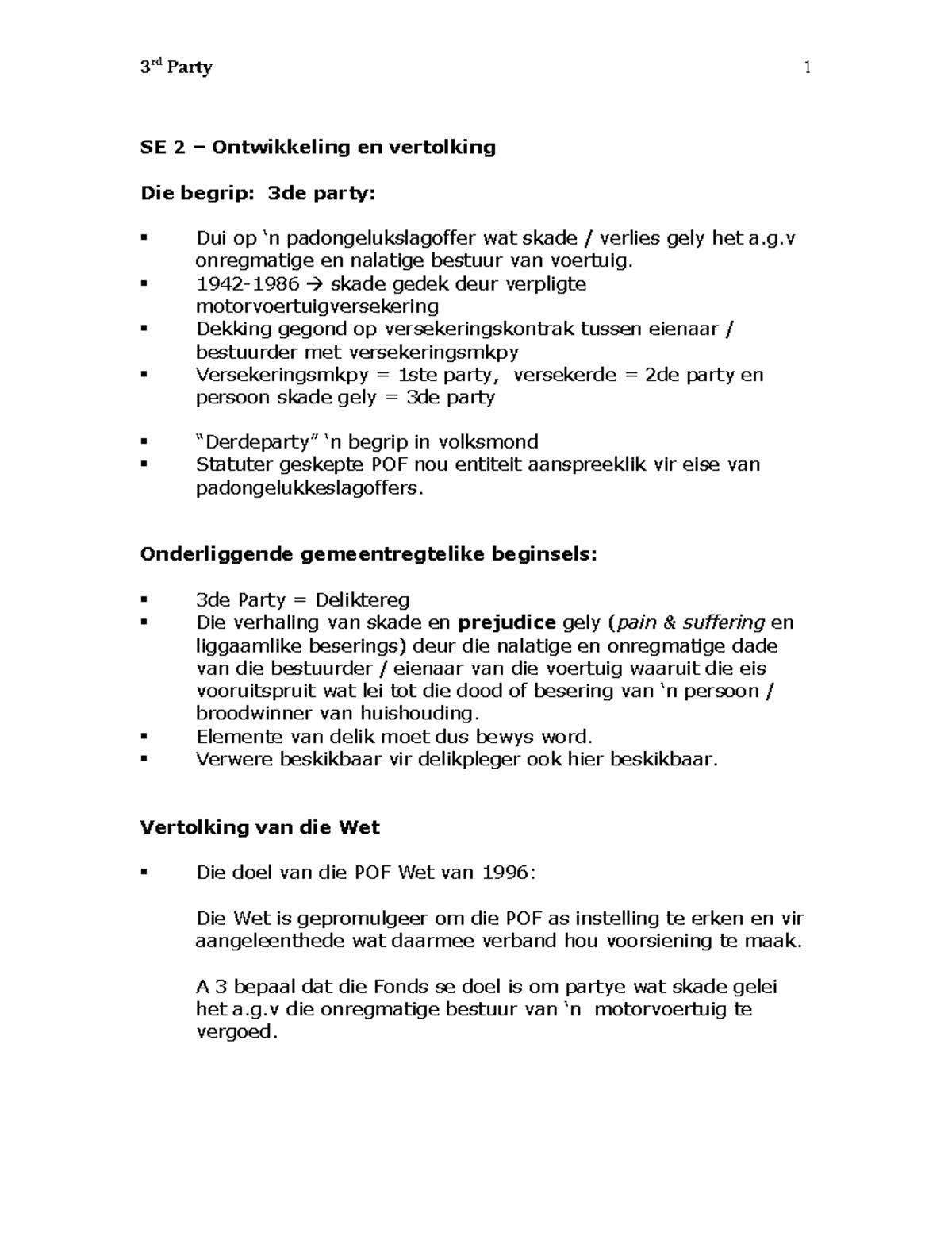 LPL414 summary notes (law of damages) LPL4802 Unisa