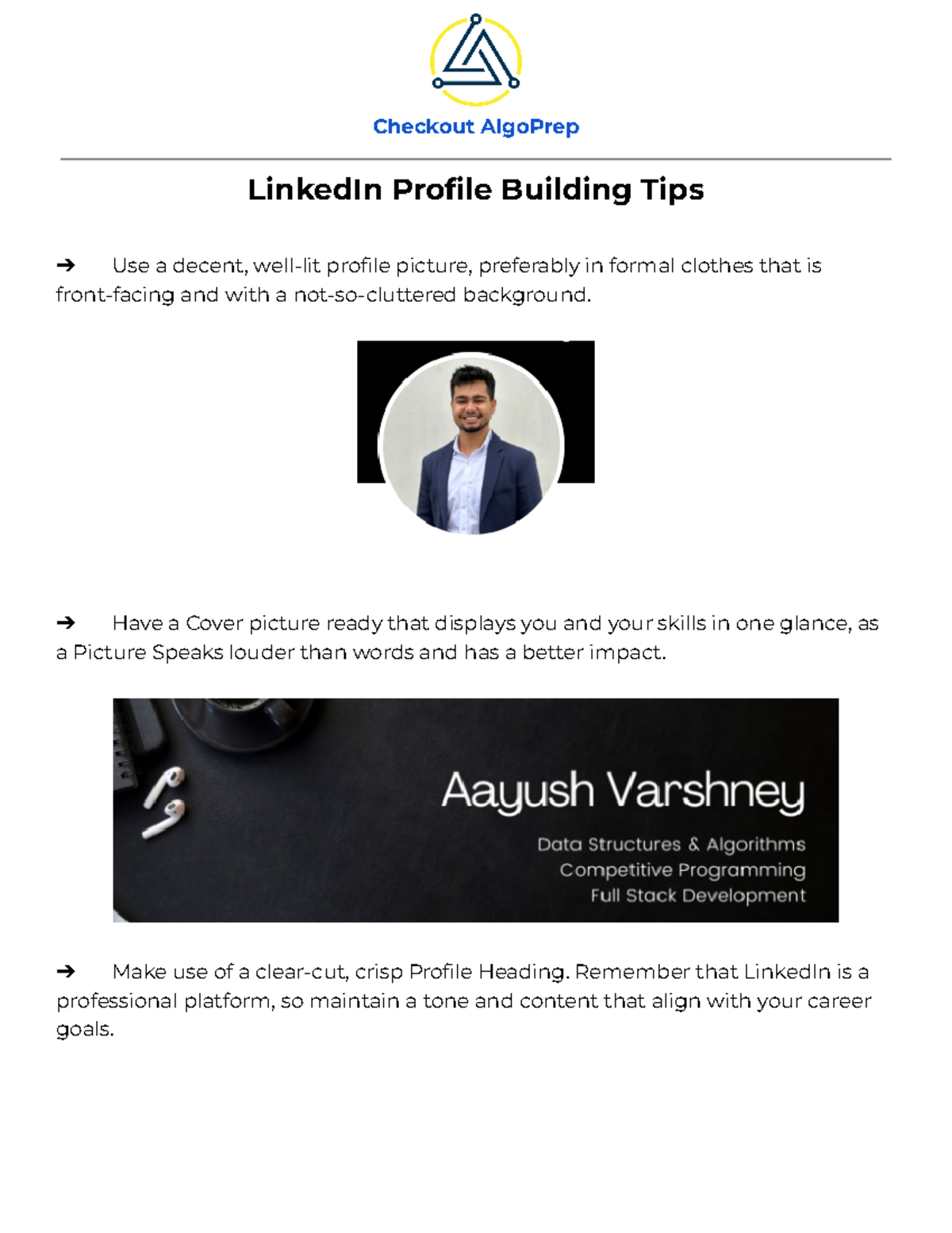 File - LinkedIn Profile Building Tips Use a decent, well-lit profile ...