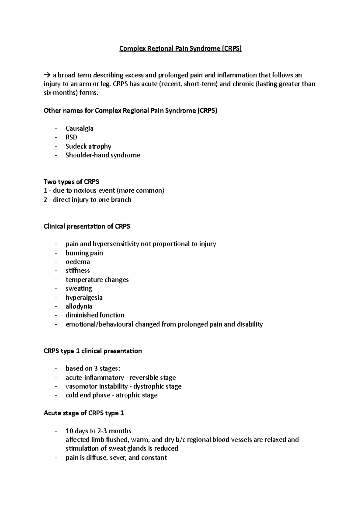 Complex Regional Pain Syndrome- Overview - Complex Regional Pain ...
