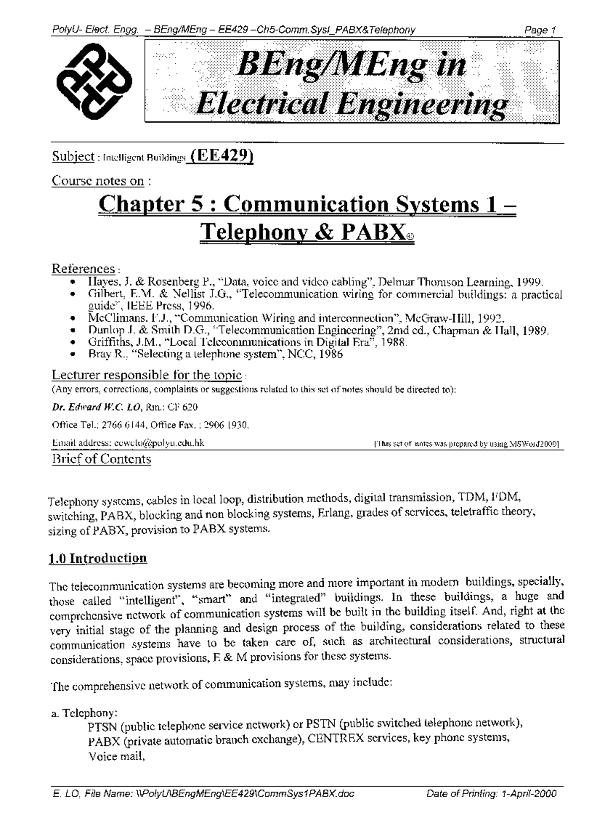 EE429 Ch5part1 - Communication system - Intelligent Systems ...