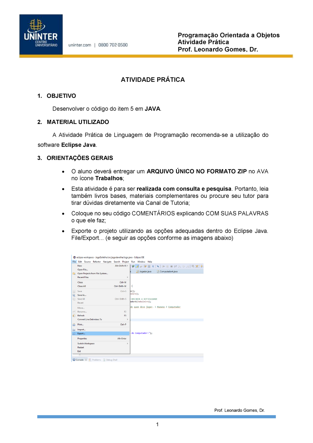 APOL 2 - Programação Orientada a Objetos - Programação Orientada A Objetos