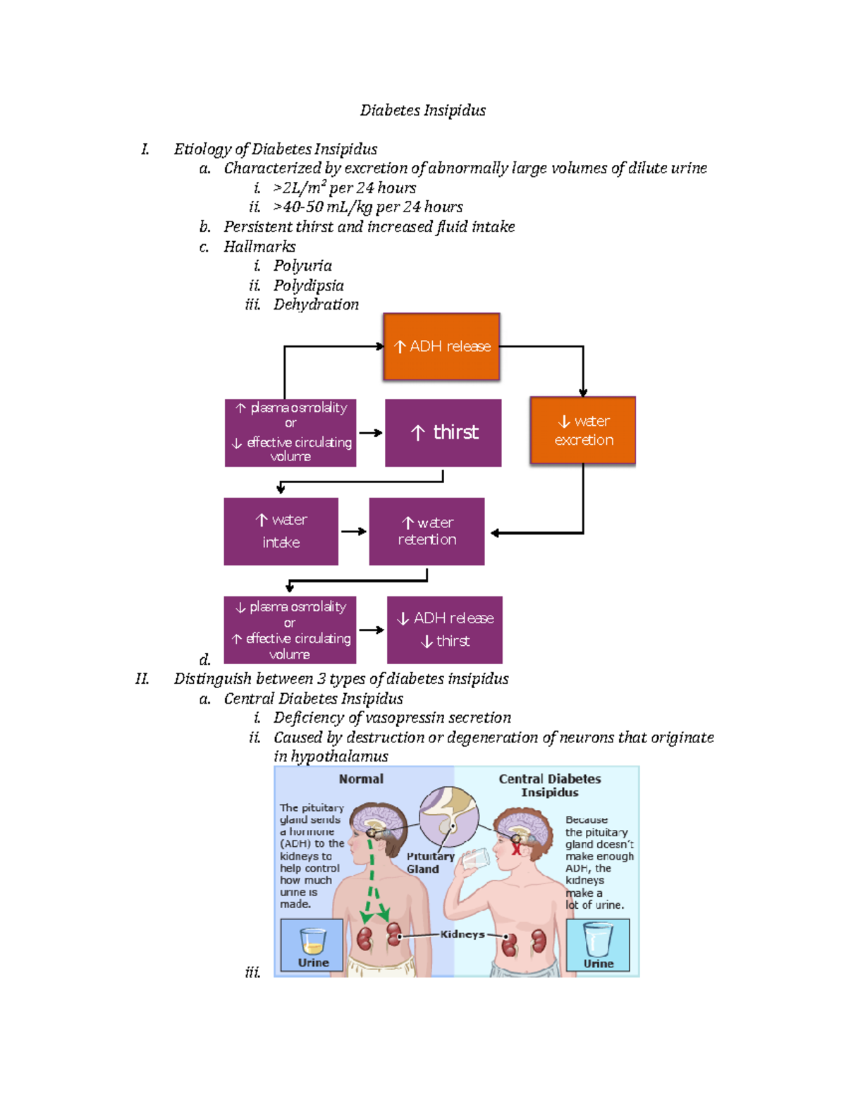 Diabetes Insipidus System Disorder Template