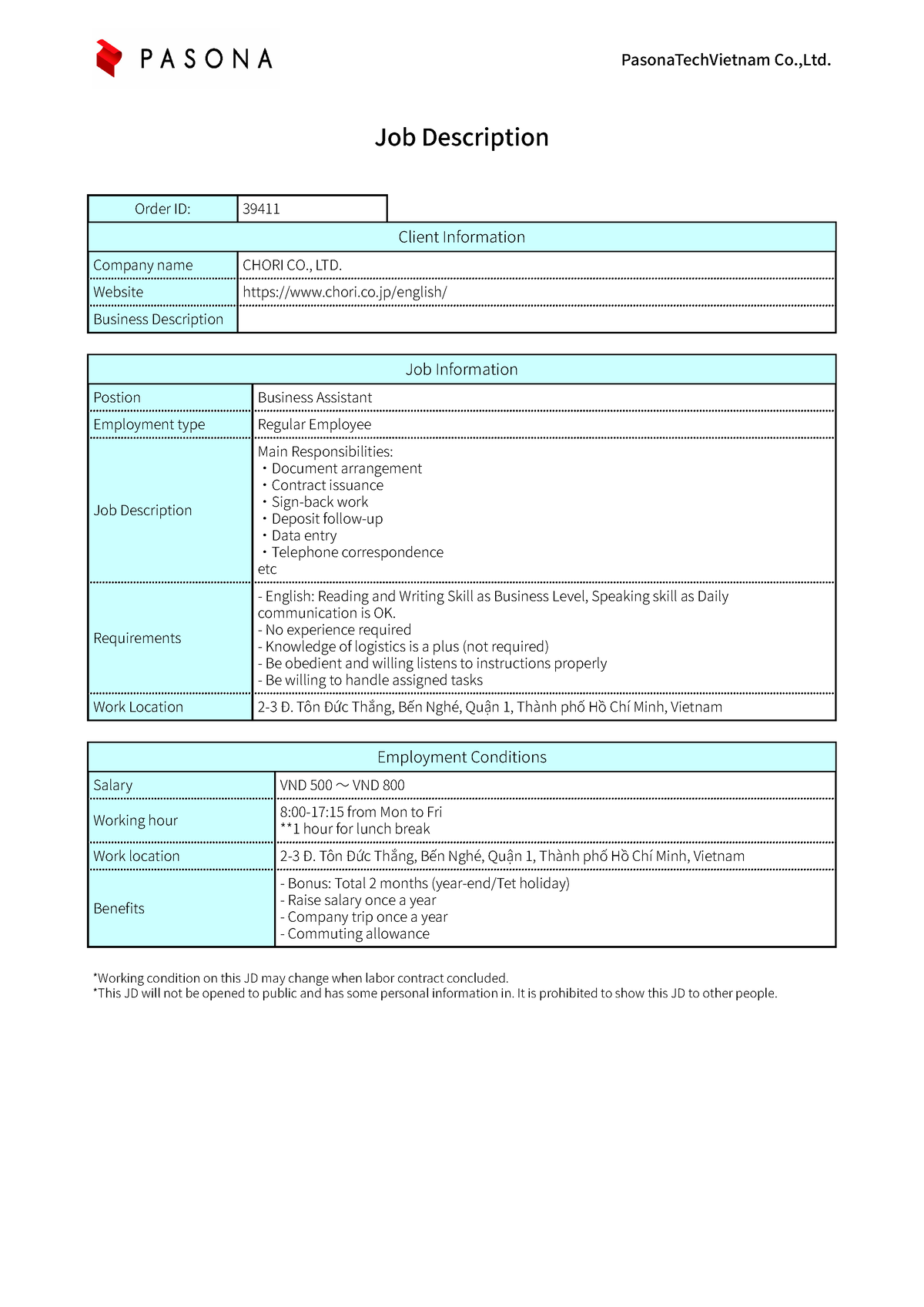 Business Assistant Fgfhh PasonaTechVietnam Co Ltd Job Description   Thumb 1200 1697 