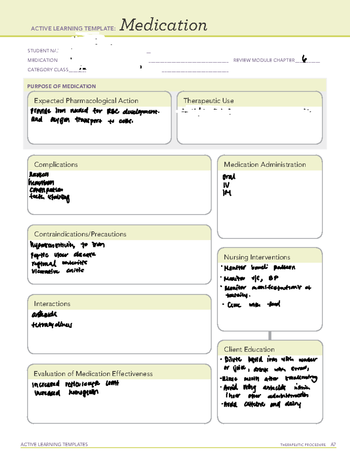 Ferrous - Reffours of this - ACTIVE LEARNING TEMPLATES THERAPEUTIC ...