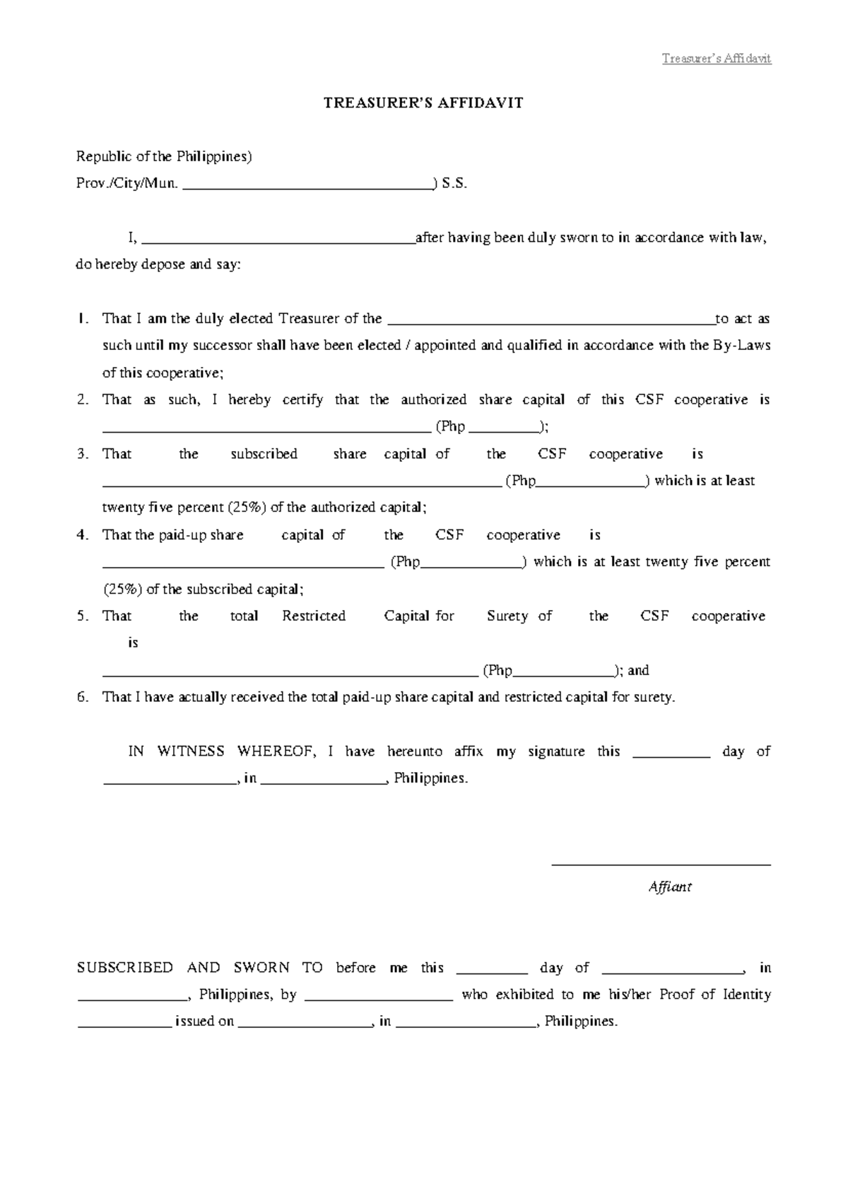 Treasurers-Affidavit-V2 - Treasurer’s Affidavit TREASURER’S AFFIDAVIT ...