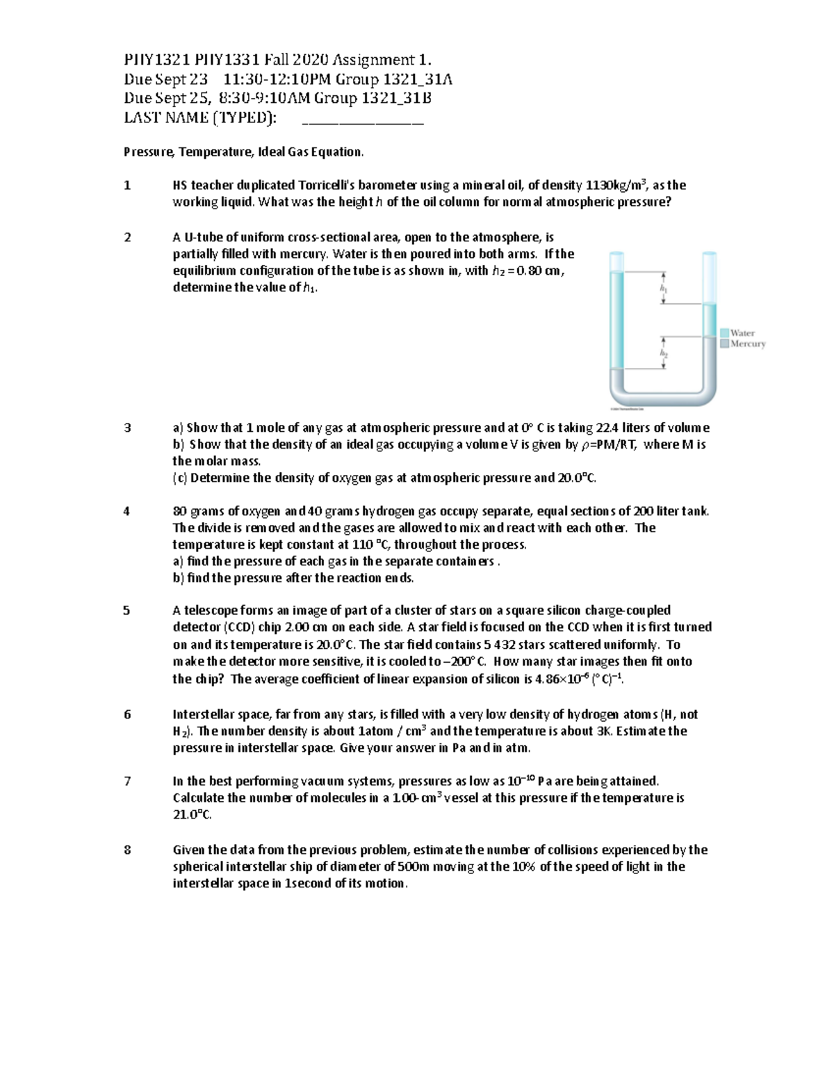 Assignment 1 Fall2020 PHY1321 no solutions 1 - Warning: TT: undefined ...