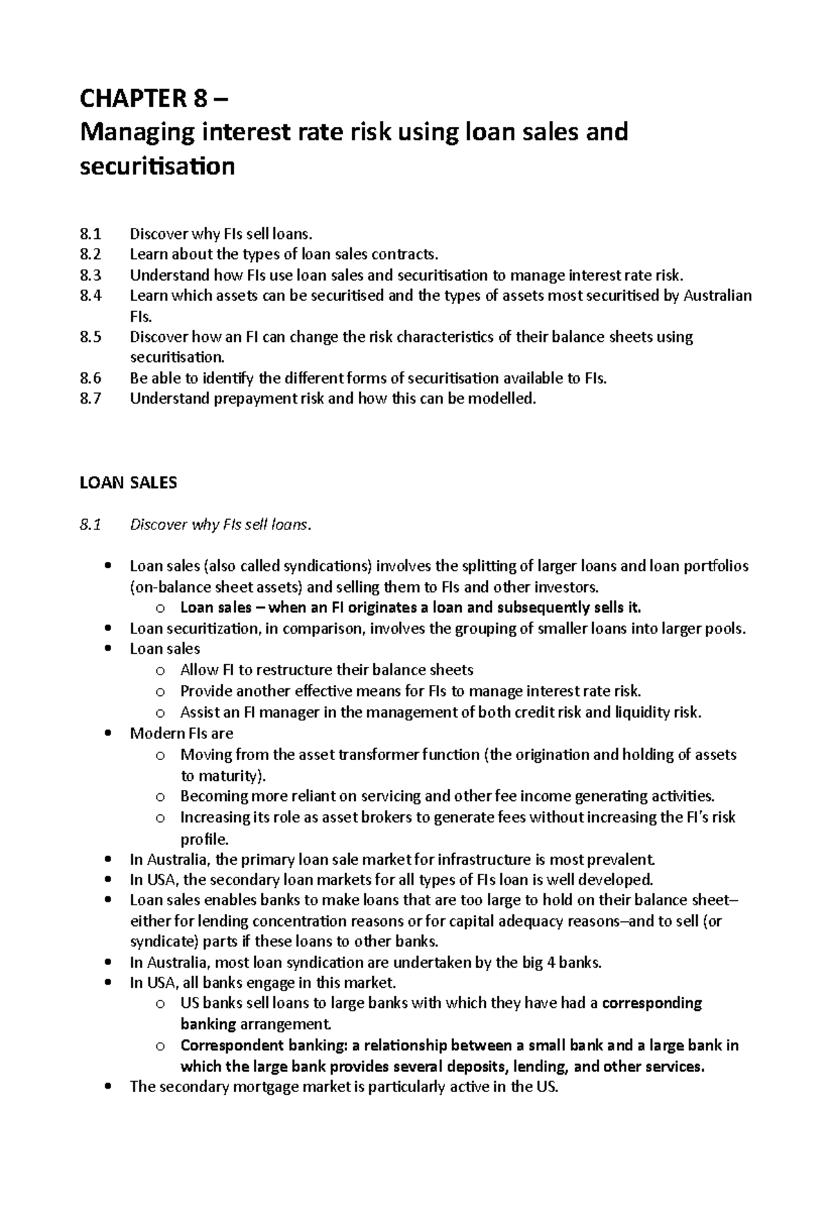 BM CHP8 - Textbook Chapter 8 Notes - CHAPTER 8 – Managing Interest Rate ...