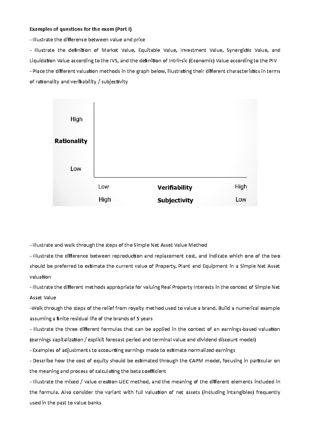 Examples of questions for the exam (1st part) - Examples of questions ...