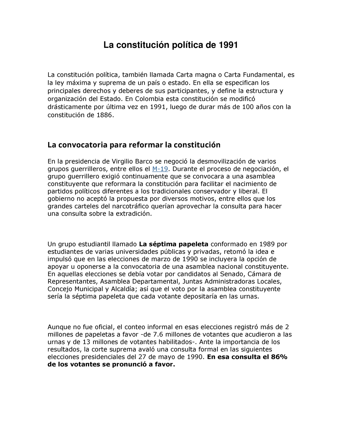 La Constitución Política De 1991 La Constitución Política De 1991 La ConstituciÛn PolÌtica