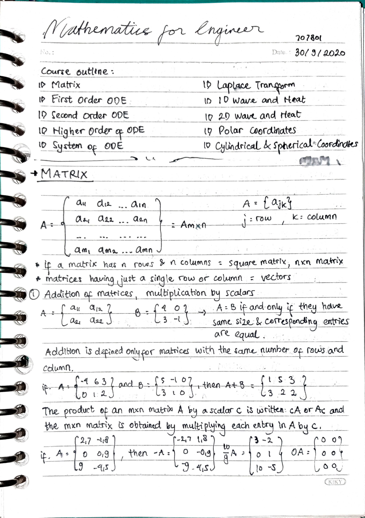 Engineering Mathematics Lecture Notes 1 - Studocu