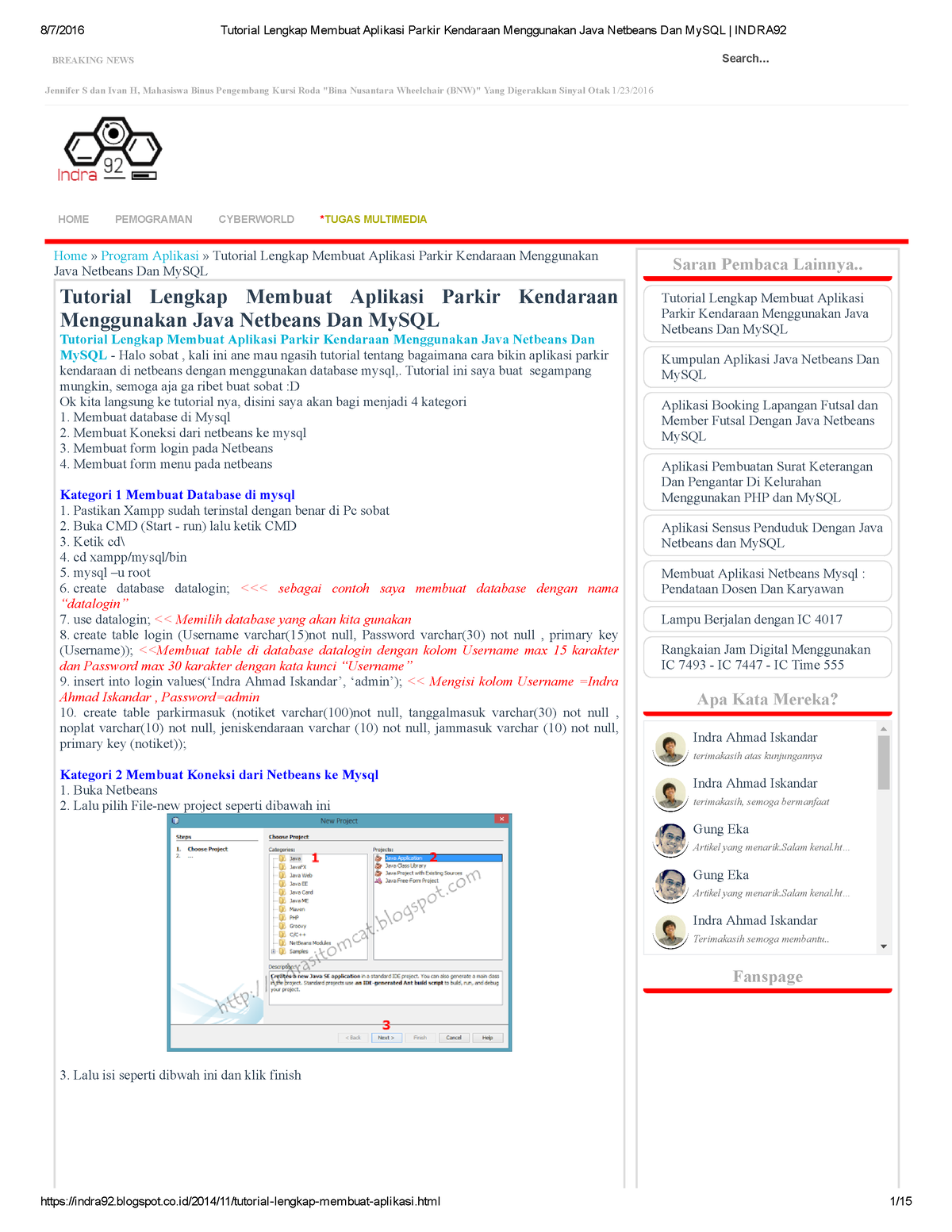 Tutorial Lengkap Membuat Aplikasi Parkir Kendaraan Menggunakan Java Netbeans Dan My Sql Indra 92 9016