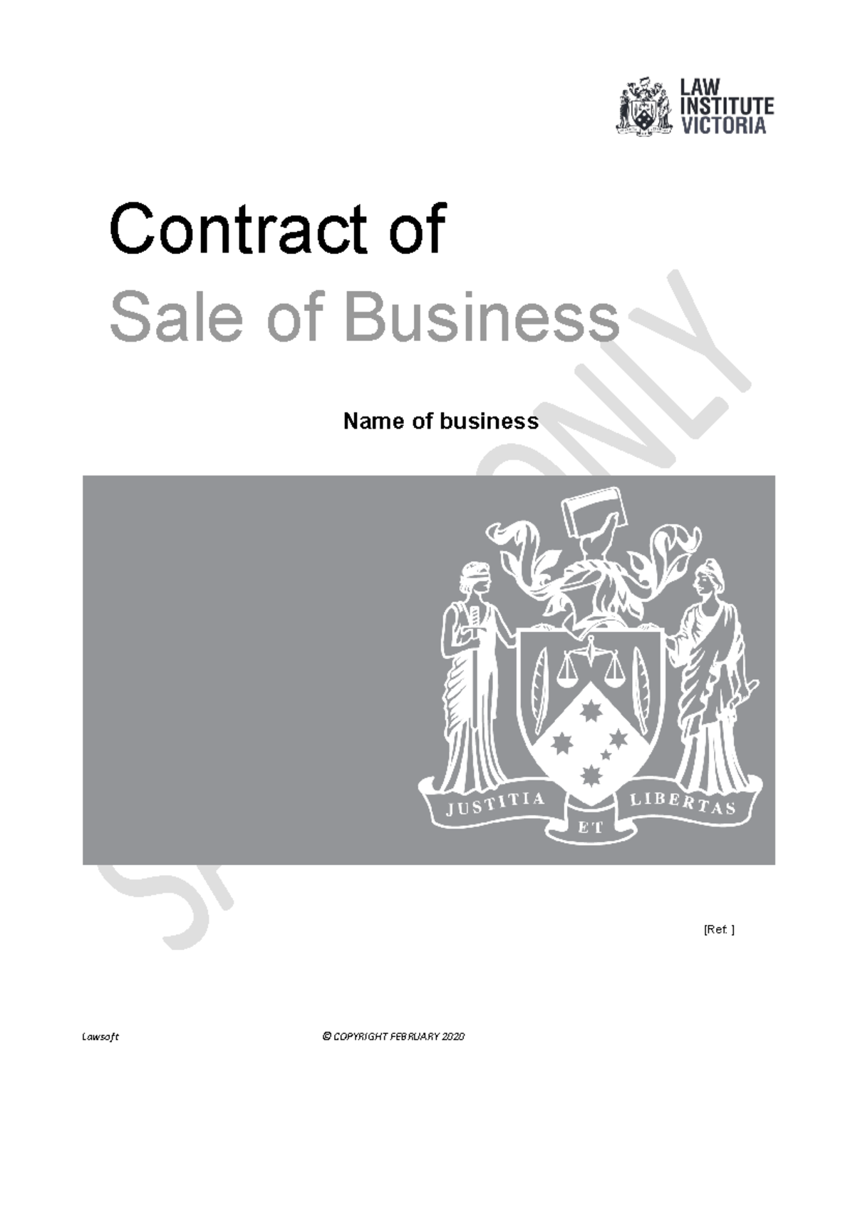 CCP T1 A1 Contract of Sale of Business Blank VIC 2021 07 14 - Contract ...