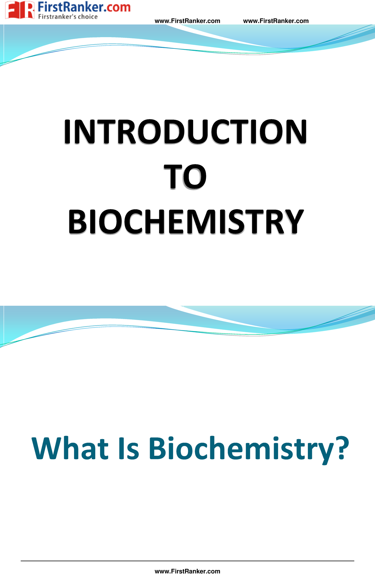 MBBS Biochemistry Topic WISE Notes Introduction TO Biochemistry IB ...