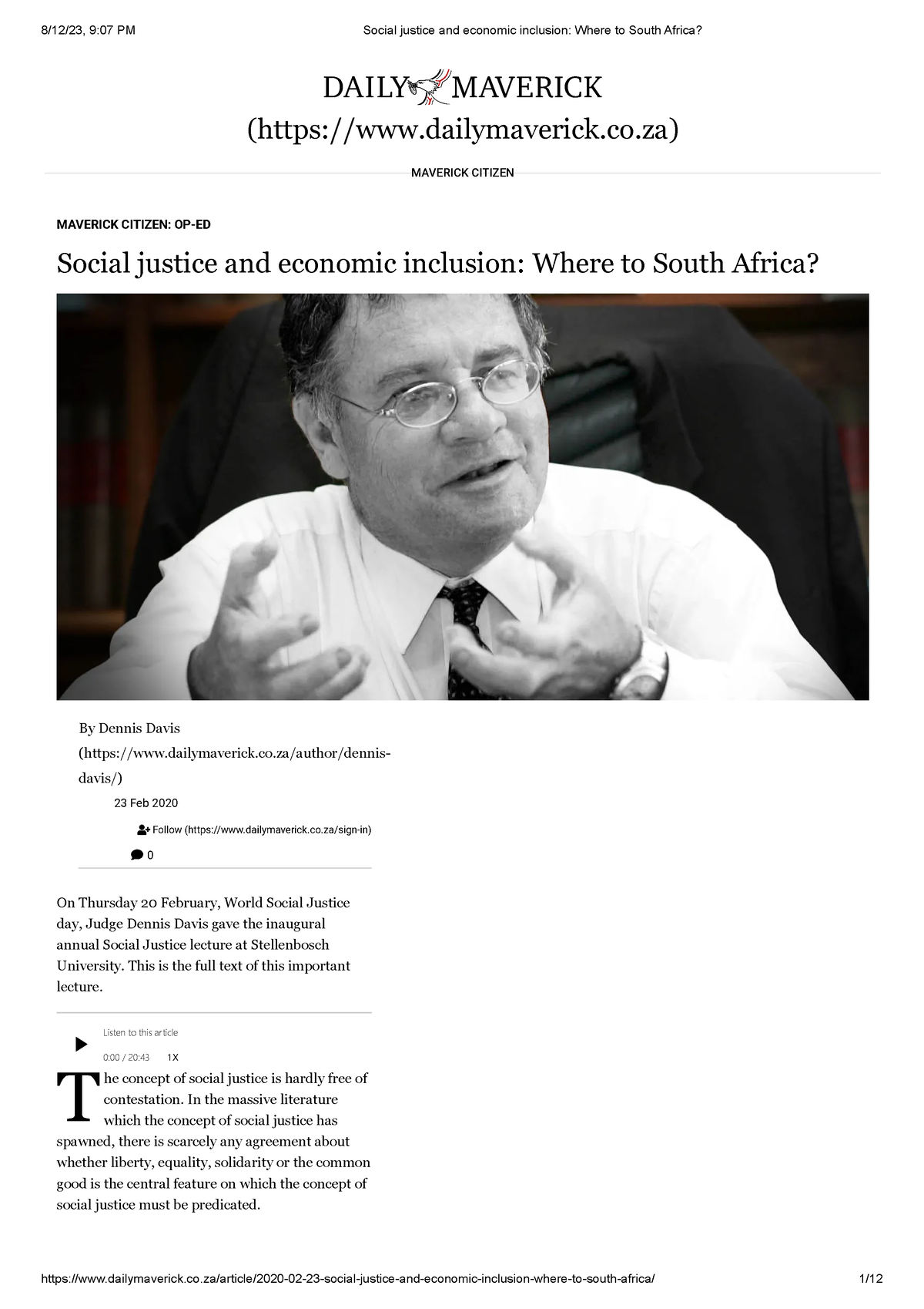 social justice in south africa essay