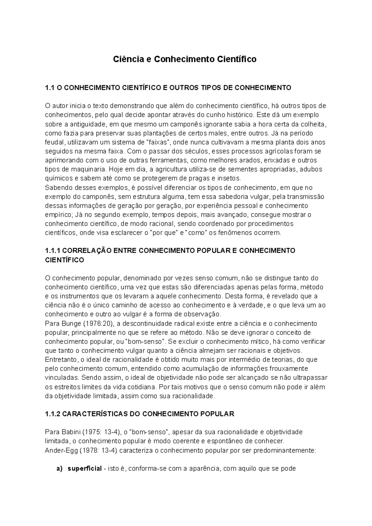 Ciência e Conhecimento Científico - Ciência e Conhecimento Científico 1 ...
