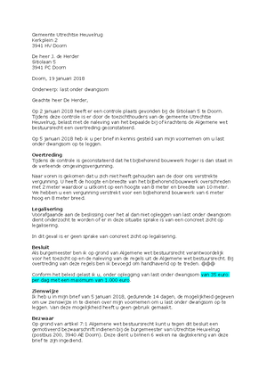 Voorbeeldbrief Ingebrekestelling - - Studeersnel