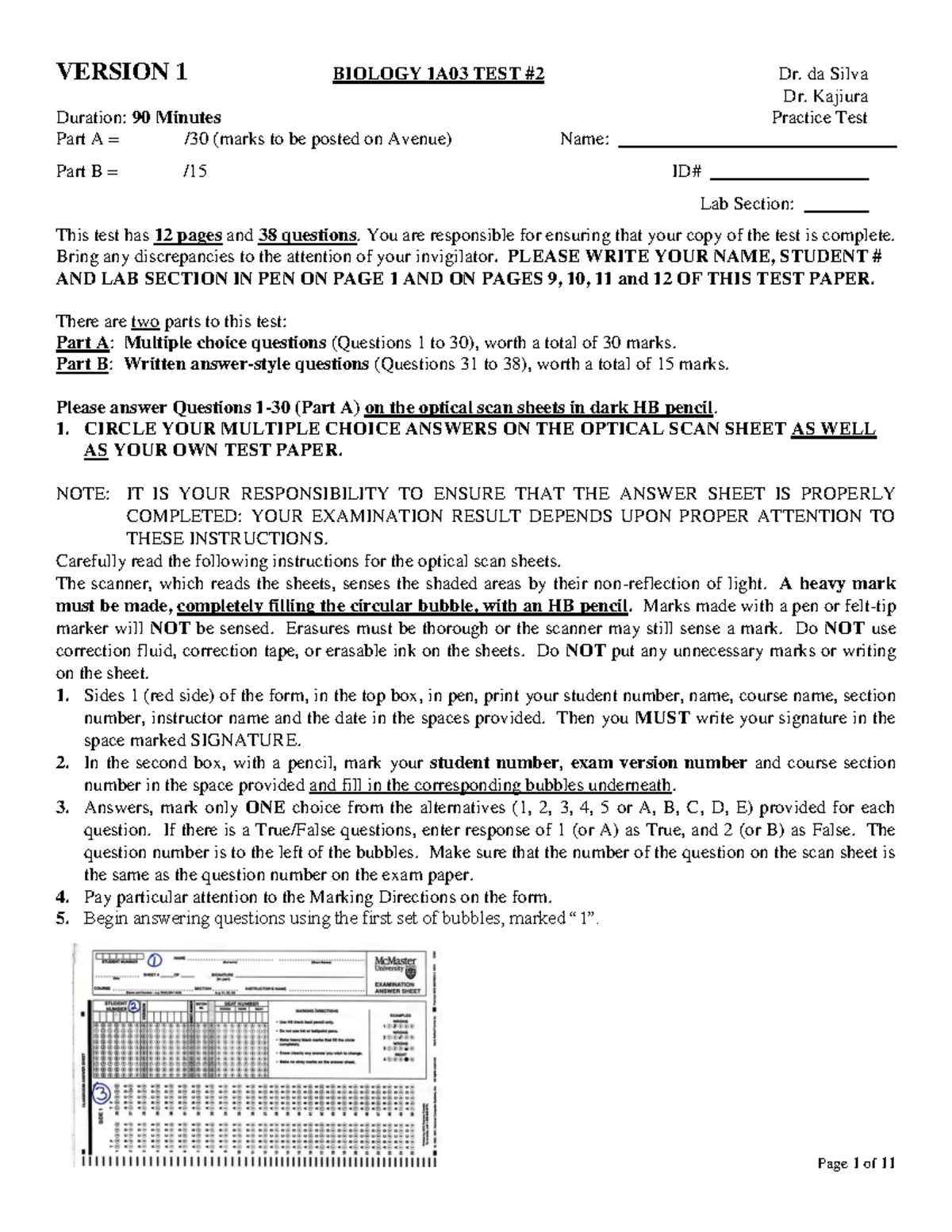 Bio 1A03 Practice Test 2 Evening Version 1 1 .pdf - VERSION 1 BIOLOGY ...