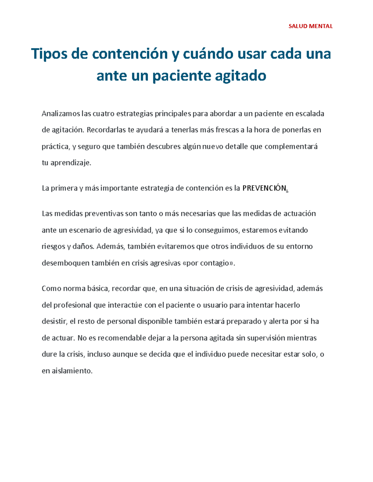 Tipos De Contenci N En Paciente Agitado Tipos De Contenci N Y Cu Ndo Usar Cada Una Ante Un