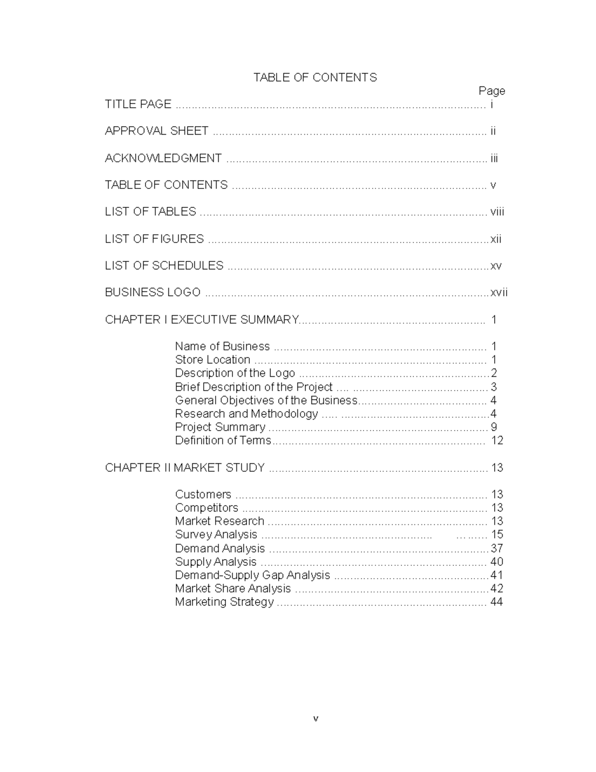 D. Table of Contents - TABLE OF CONTENTS Page TITLE PAGE - Studocu