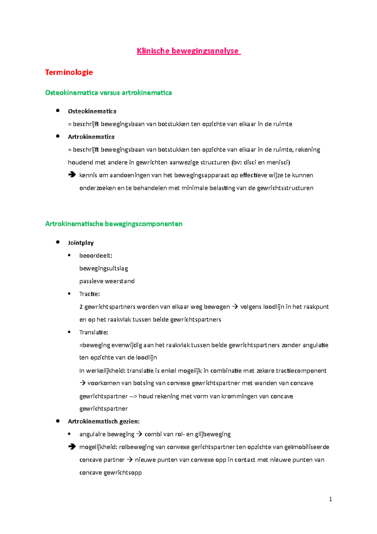 Samenvatting Klinische Bewegingsanalyse Dr. Struyf - Klinische ...