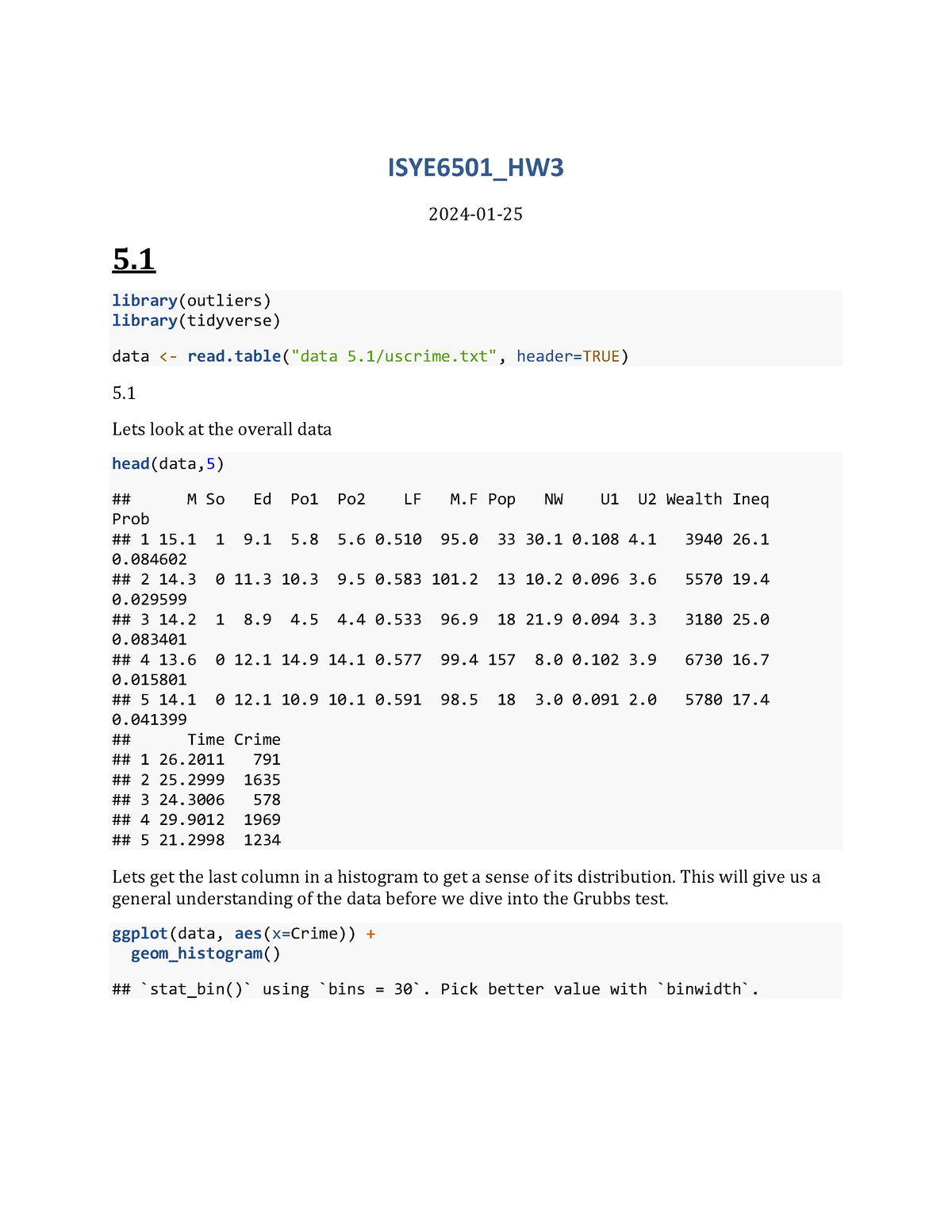 0-ISYE6501 HW3 - other - ISYE6501_HW 2024 - 01 - 25 5. library(outliers ...