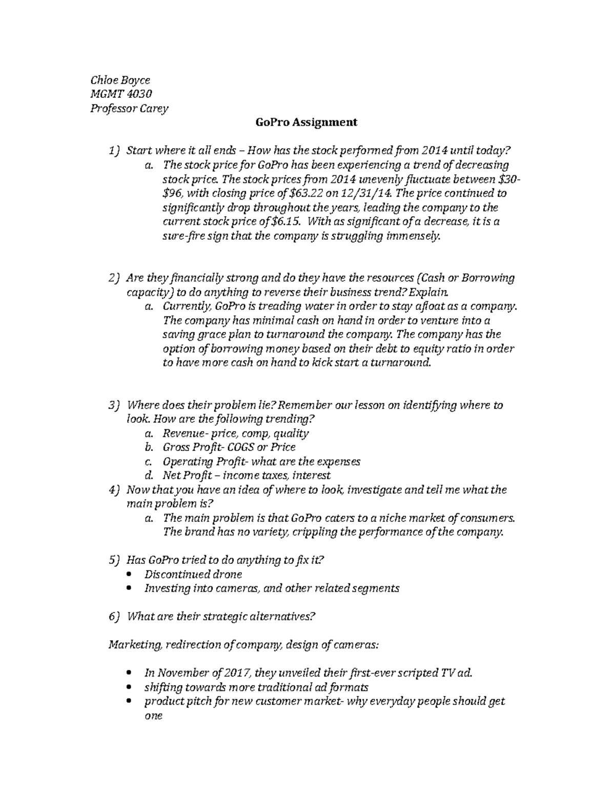 case study peer graded assignment gopro