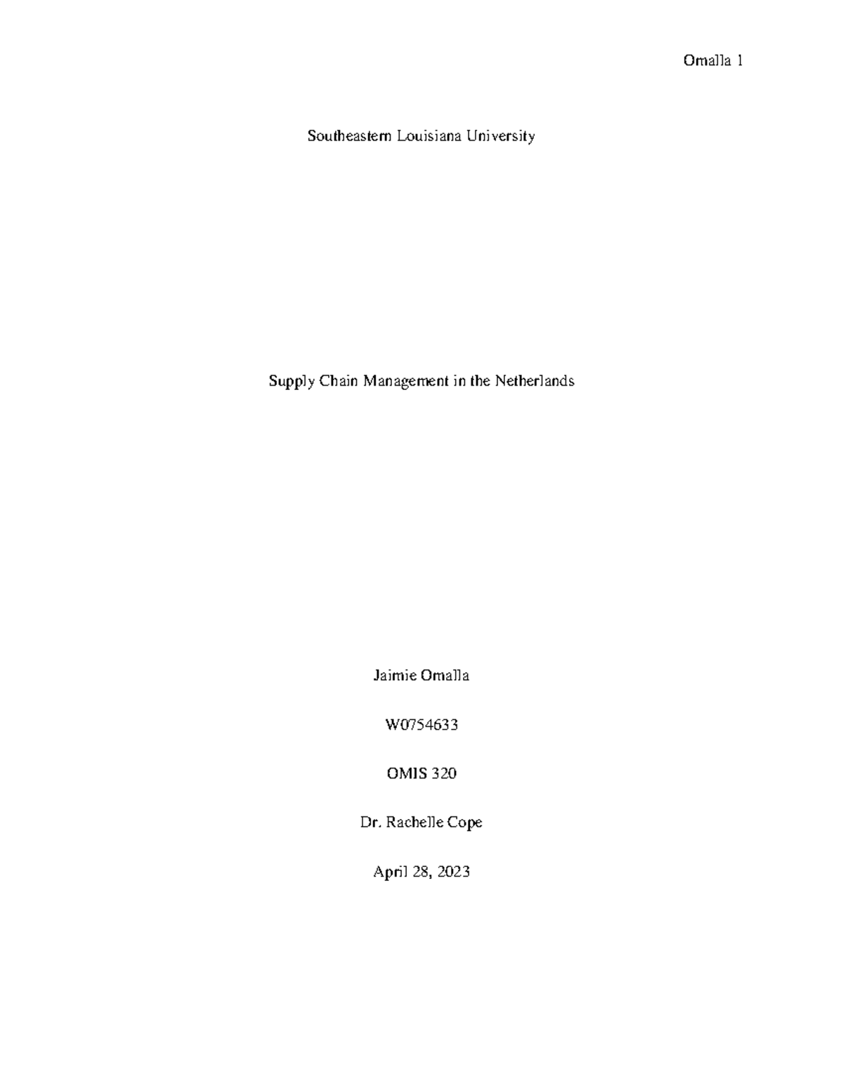 research proposal topics in supply chain management