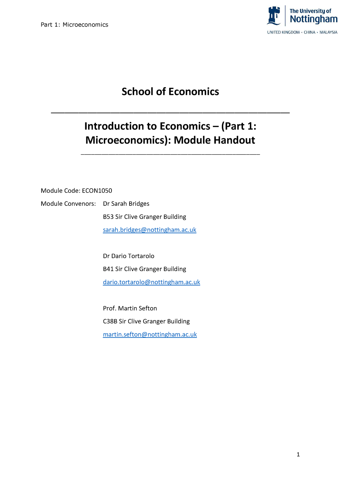 Intro To Econ 2 - Notes - School Of Economics