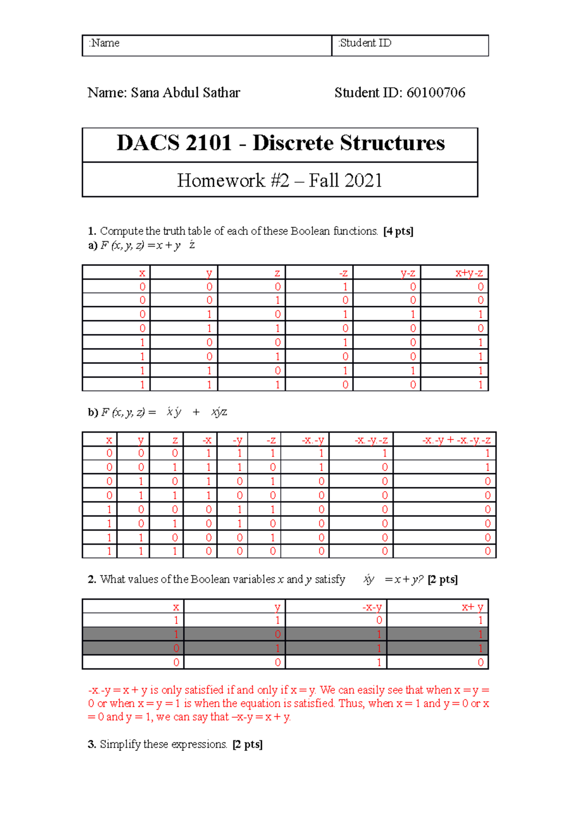 DACS 2101 HW 02 - Assignment - programming - Studocu