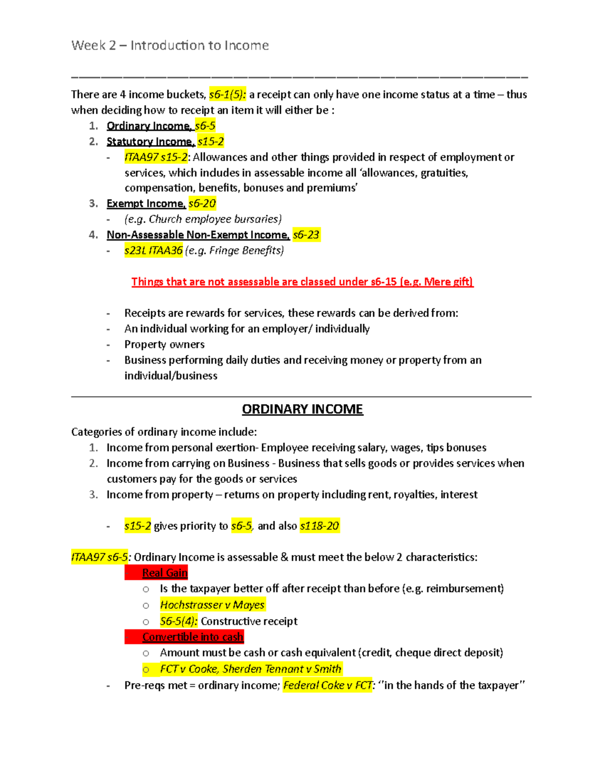 W2 - Introduction to Income - Week 2 – Introduction to Income - Studocu