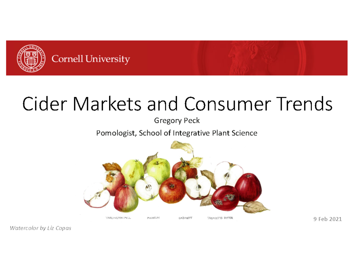 Lec 2 Cider Production Consumption Trends Cider Markets and Consumer