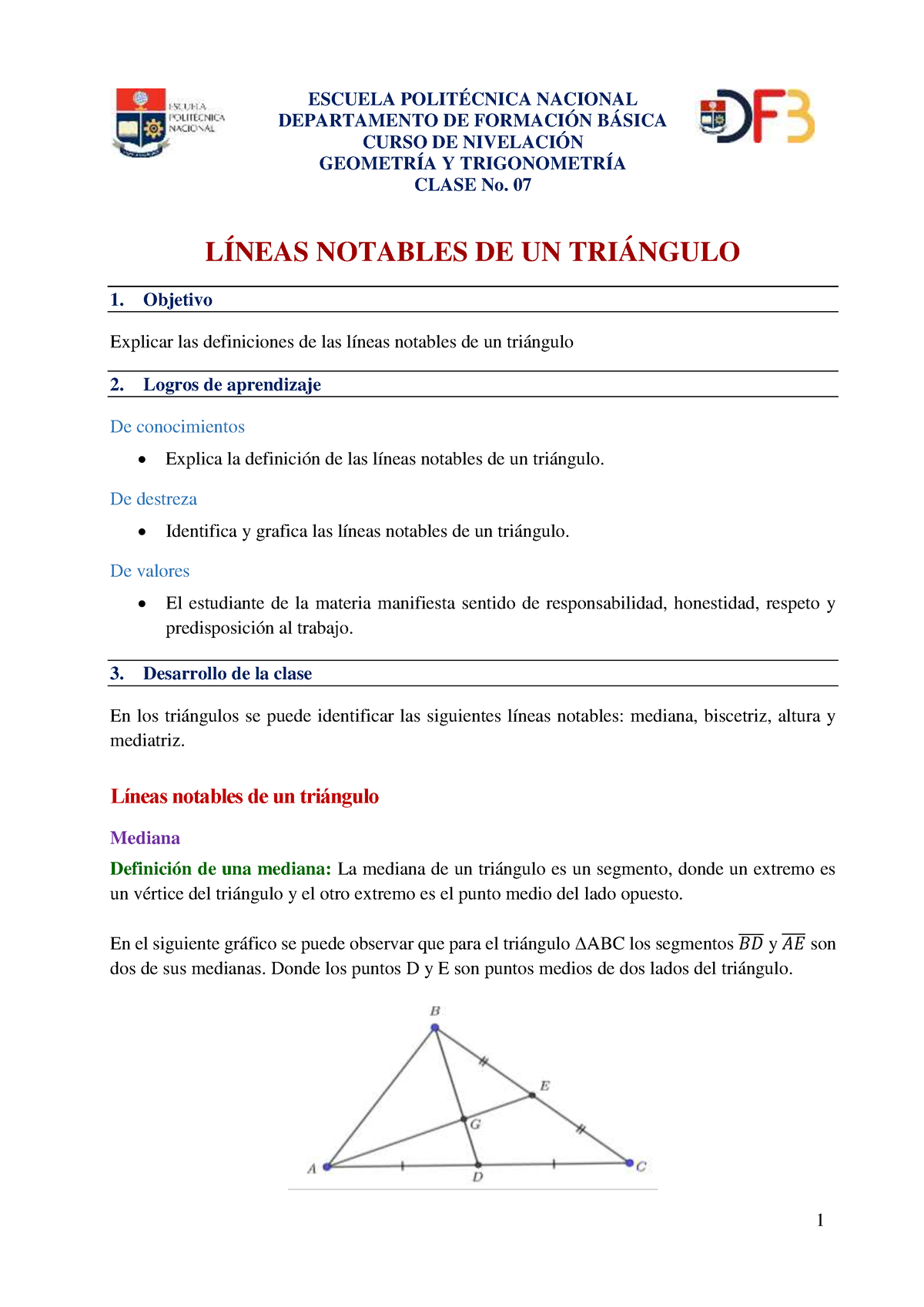 Clase L Neas Notables De Un Tri Ngulo L Nea Notable De Un Tri Ngulo Is Sceles Teorema Del