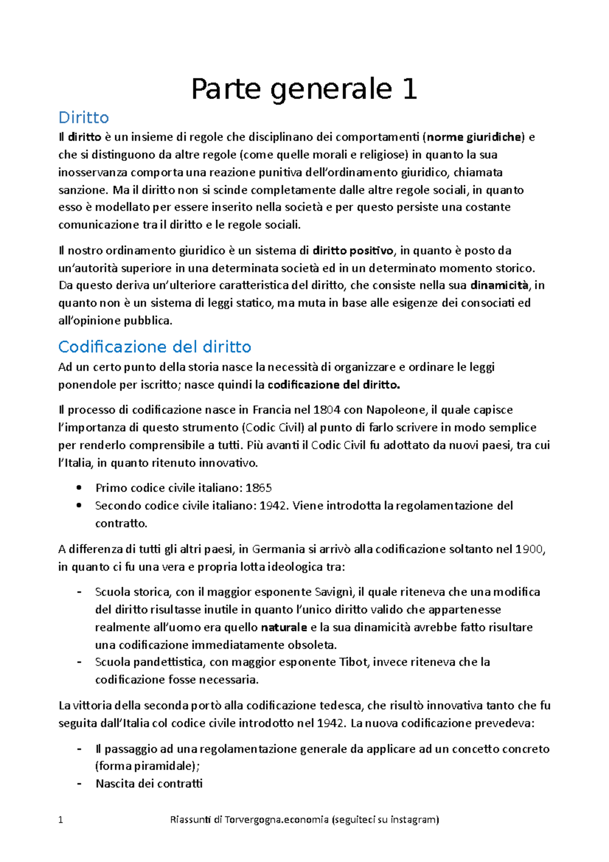 Riassunti - Parte 1 Primo Esonero Parziale - Diritto Privato - UniRoma2 ...