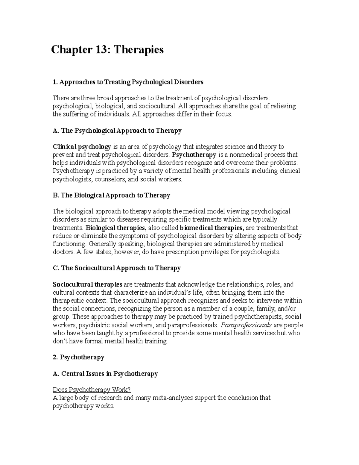 psychological disorders assignment chapter 13