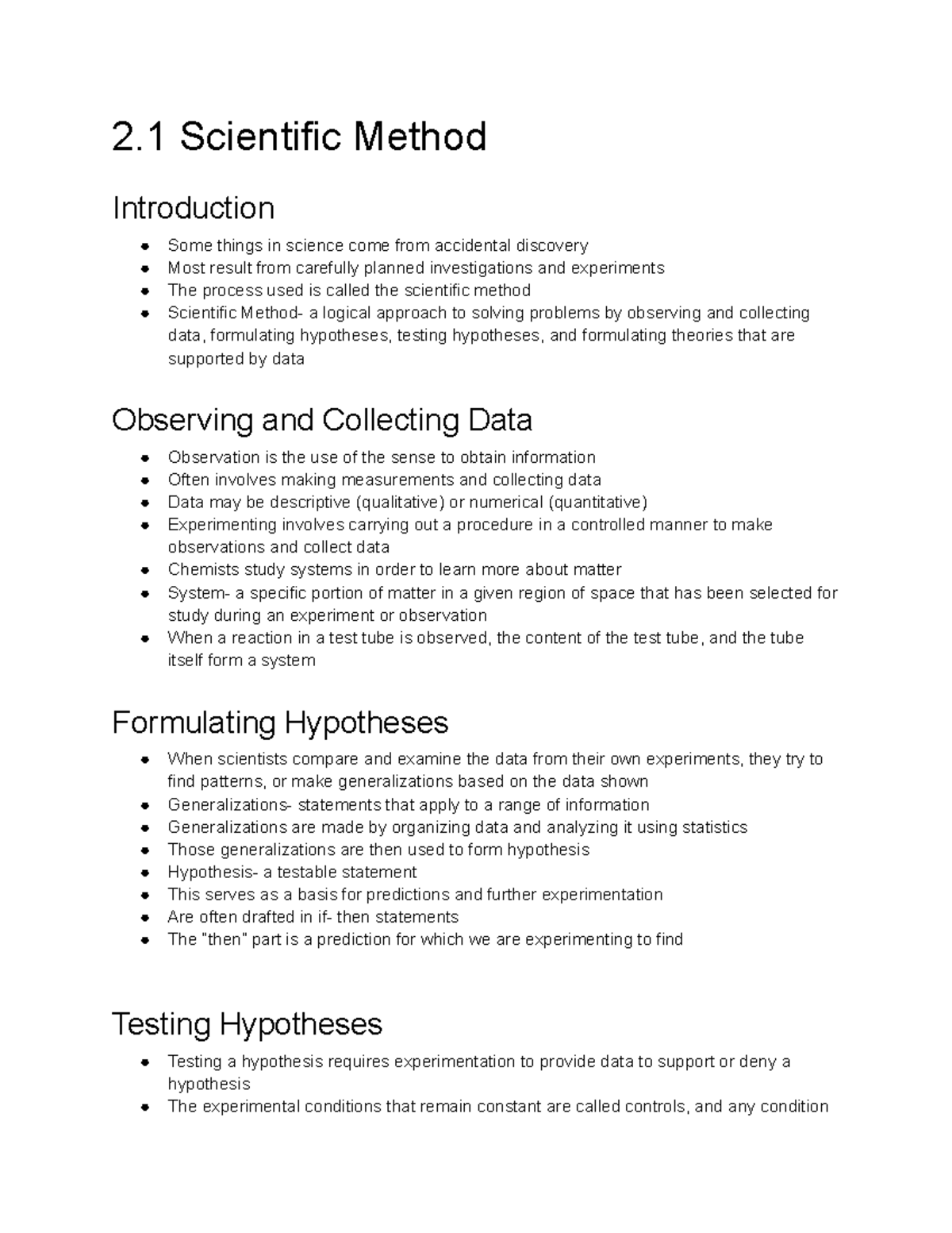 2.1 Scientific Method - Chapter 2.1 Notes - 2 Scientific Method ...