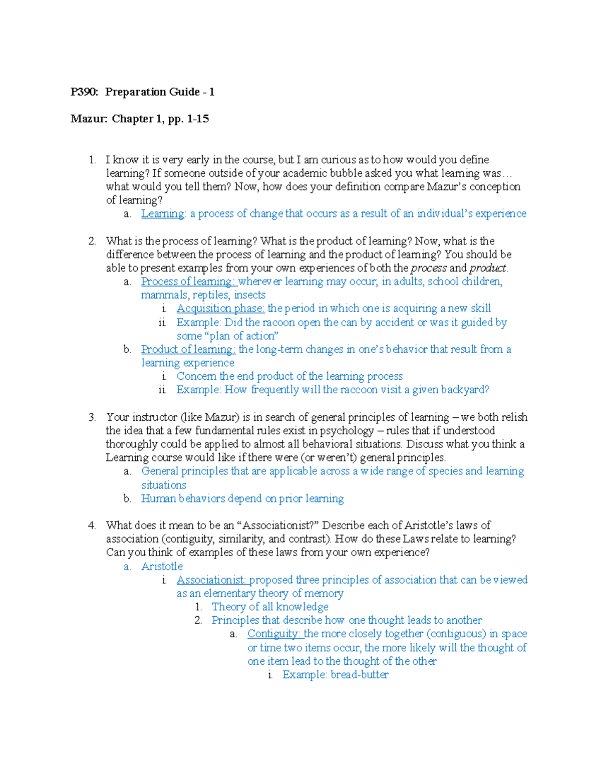 PG 1 - PG 1 Notes - P390: Preparation Guide - 1 Mazur: Chapter 1, Pp. 1 ...