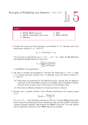 Exercises 3 - exercise sheet 3 - Principles of Probability and ...