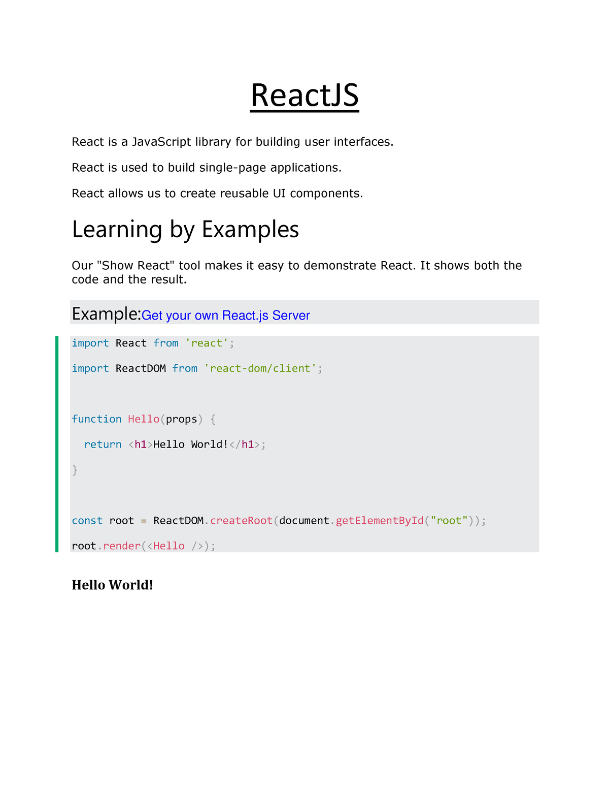 V-Part- B-React JS - React Js - ReactJS React Is A JavaScript Library ...