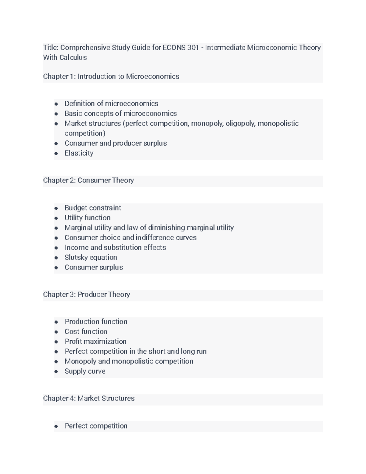 Title Comprehensive Study Guide For ECONS 301 - Intermediate ...