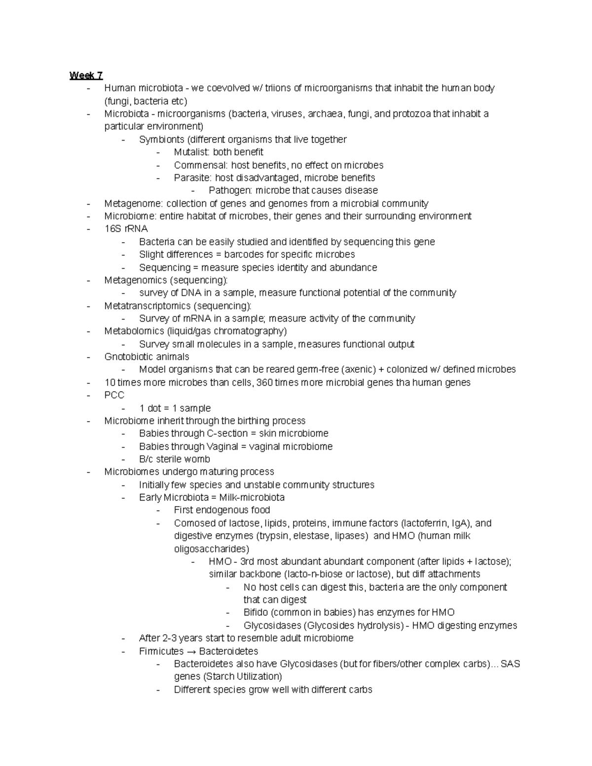 LS 7C Textbook Notes - Week 7 - Week 7 - Human microbiota - we ...