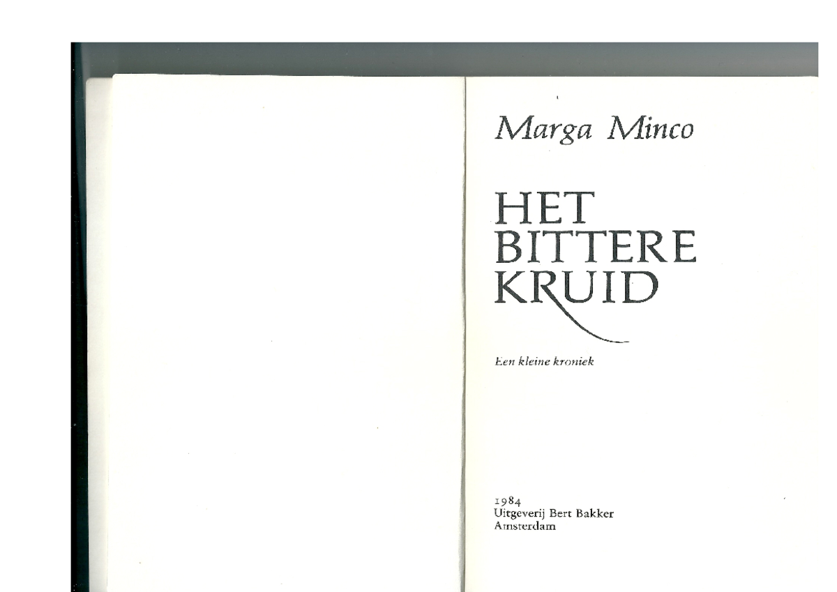 Het bittere kruid - Nederlands - Studeersnel