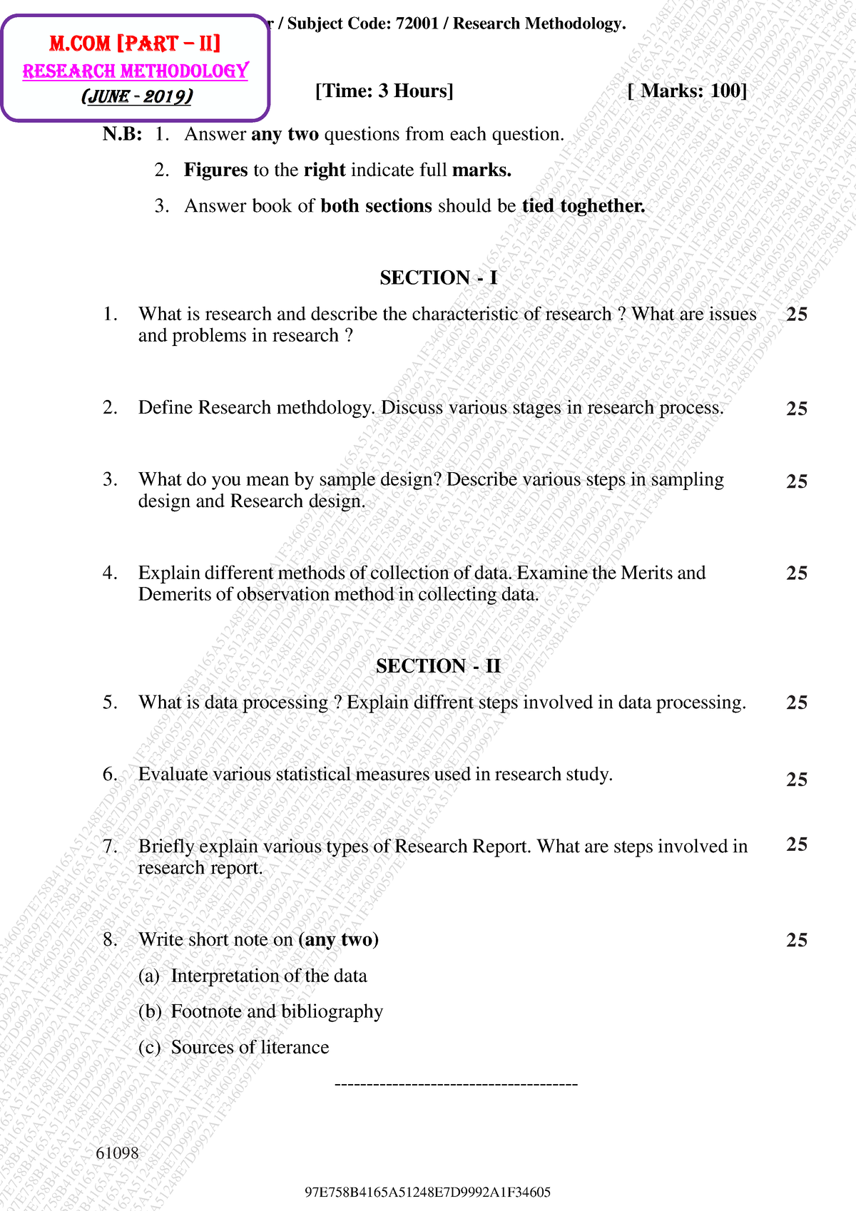 01-Research-Methodology - B. Com Co. Operation - MG University - Studocu