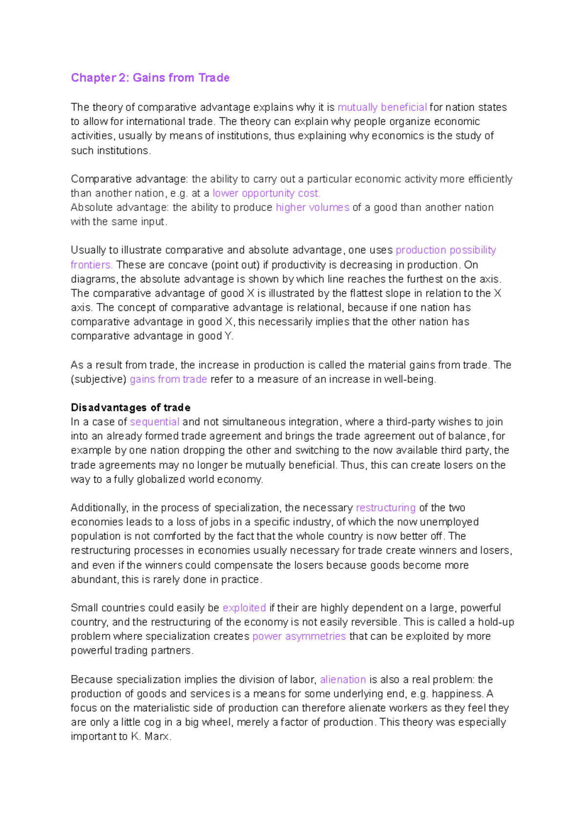 Ch.2 Gains from Trade - Chapter 2: Gains from Trade The theory of ...