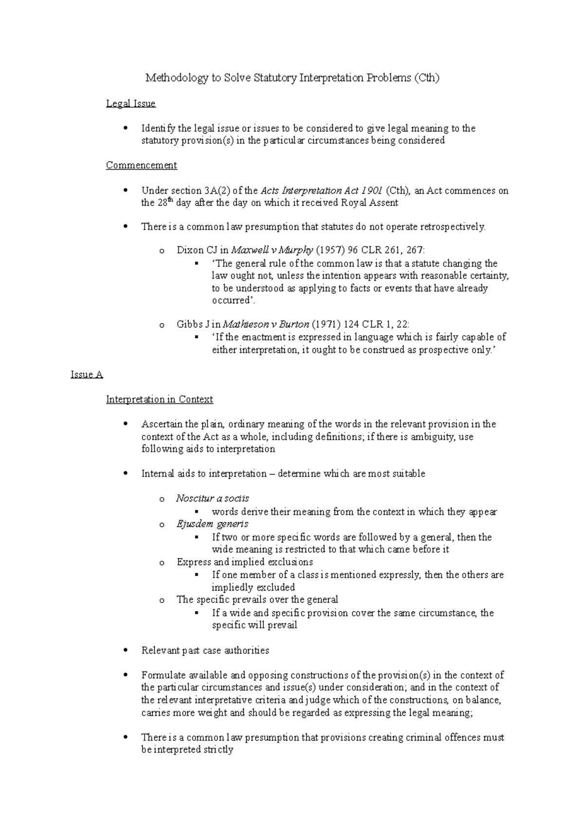 Notes - St - Methodology to Solve Statutory Interpretation Problems ...