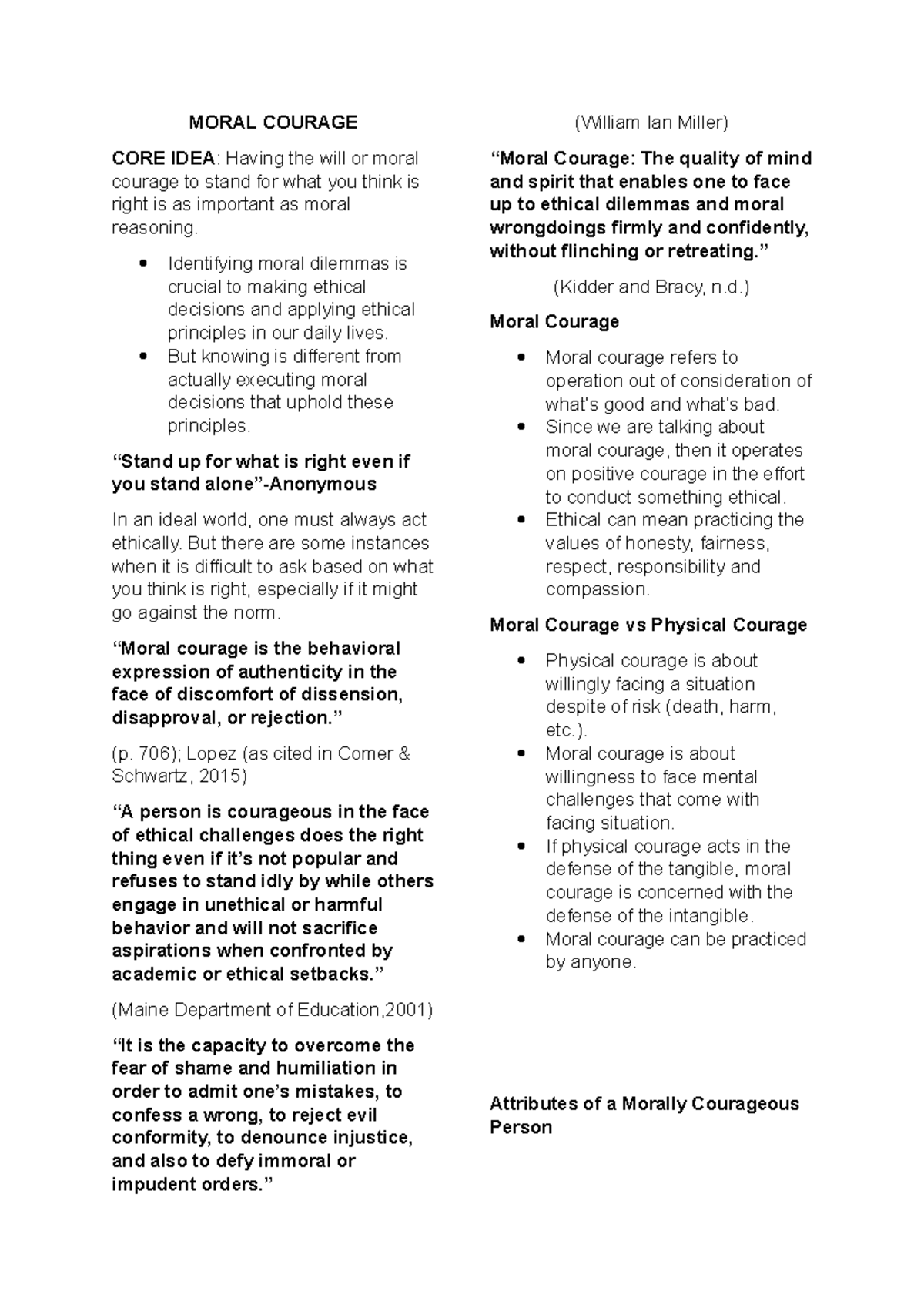 2 Elements of Moral Courage =Courage to Act =Courage to Be #moralcourage # courage #ethics #ethics101 #kmp #virtuesmatter